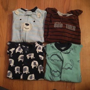 Bundle of newborn fleece pajamas